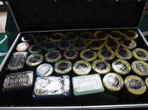 Macau three-layer crystal out of print chip set marble anti-counterfeiting code Texas Baccarat mahjong chip coin