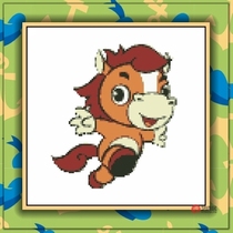 Precision printed DMC cross stitch kit * zodiac-horse (KT1859)