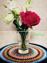Handmade crochet flower hollow lace shooting props Multi-color parquet crochet country Nissen vase cotton pad