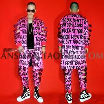 Nightclub bar Male singer DJ GOGO hip hop rock DS Fluorescent Color Hollowed-out Alphabet Party Play Out