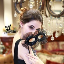 Venice feather rhinestone mask beauty princess Masquerade Party children half face hand mask