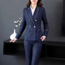 Phoenix color striped suit suit suit women fashion temperament business small suit two-piece formal dress fashion professional suit