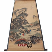 Antique Middle Hall Antique Calligraphy Painting Middle Hall Painting Chinese Painting Living Room Hanging Painting Landscape Painting Dong Qichang Landscape Painting has been framed