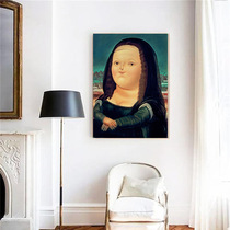 Art space Mona Lisa fat girl Nordic creative bedroom decoration painting porch model room hanging painting corridor mural