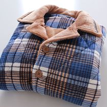 Foreign trade day single winter men's padded coral fleece cotton pajamas couples cotton-padded jacket suit flannel household clothing