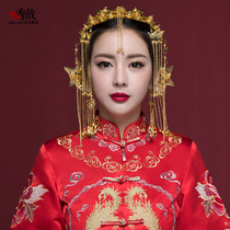 Chinese Bride wedding headdress wedding accessories golden phoenix crown wedding hair accessories ancient costume show clothes dragon and phoenix coat accessories