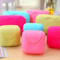 Creative travel handmade soap box waterproof leak-proof soap box with lid lock soap box candy color soap box