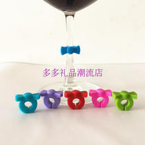 Fashion bow wine glass label party wine wine mark Cup mark Cup mark Wine Wine wine glass discriminator