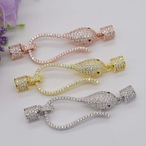 925 silver buckle high-end insert drill necklace buckle hand chain buckle flower buckle single row multi-row multi-row buckle DIY accessories tadpole buckle