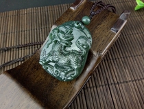 Natural Xinjiang and Tian Yuqing jade Kirin jade brand pendant mens atmosphere Yupei jade pendant necklace with certificate