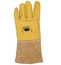 Witz 10-2777 gold yellow cow green skin middle sleeve argon arc welding welder work gloves safety cuffs
