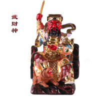 6 inch sitting mountain Wu God of wealth Zhao Gongming statue Xuan altar Marshal Zhao Gongming Resin painted home worship ornaments