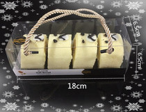 Rectangular transparent Swiss roll folding box portable milk jelly roll towel roll west spot baking cake box with bottom Holder