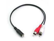 3 5mm female to double lotus male audio conversion cable 2RCA male AUX to headphone hole one point two