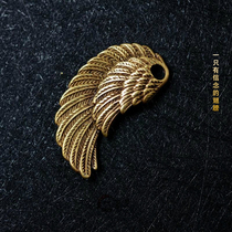 Pure copper brass cattle keychain Vintage creative Angel Wings Men and women pendant pendant Takahashi Feather Wings