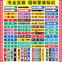 Pipeline identification Chemical pipeline labeling reflective label marking medium flow direction arrow color ring label Self-adhesive custom