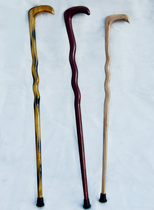 Hot sale natural whole Wood Wood color serpentine crutches middle-aged and elderly people alpenstock cane stick gifts