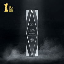 Crystal trophy custom creative honor trophy custom annual meeting conference award trophy Glass trophy lettering