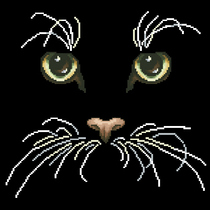 Cross stitch electronic drawing 2156 cat 40 animal 143W * 133H24 color XSD source file