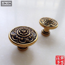European copper European antique antique retro wardrobe cabinet door drawer carved handle simple furniture pastoral handle 1173