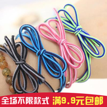 Korean Edition Ornament Hair Accessories Butterfly Knot Hair Ring Head Rope Hair with rubber band Korean version leather cover headwear