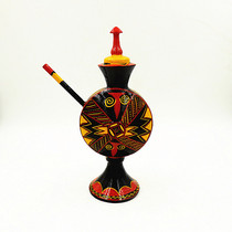 Sichuan Liangshan Ethnic minority characteristic crafts Zhaojue Yi Lacquerware exquisite flat jug (large)