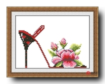 Precision printed DMC cross stitch kit * High heel shoe 3 (WP0010)