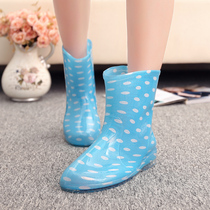 Spring Autumn Summer Fashion Rubber Shoes Soft-bottom Kitchen Water Shoes Rain Shoes Women Korea Non-slip Short Cylinders Low Gang Adults Rain Boots