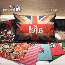 Double-sided super large cotton linen pillow case 60*85 creative personality sofa cushion bedside pillow extra large waist pillow cushion