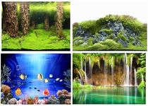 Fish tank clear background paper aquarium decoration background painting background picture fish tank landscape wallpaper thick clear double-sided