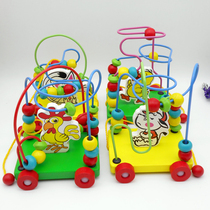 1-3-6 years old kindergarten children students wooden quality intelligence early education toy animal trailer small wheel wheel
