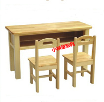 Direct sales log camphor pine desks learning desks desks childrens combination tables and chairs kindergarten eating toy tables