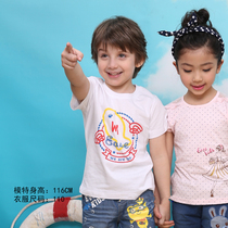Very small fish 26392 male and female children pro-loading pure cotton knit breathable suction short sleeves 100-130S-XL