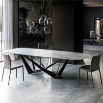 Nordic marble dining table iron simple modern rectangular dining table small family dining table and chair combination