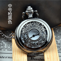 Retro pocket watch men flip student pendant creative hollow necklace watch men waterproof quartz watch