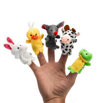Mini small animal hand puppet toy Family finger doll Parent-child interactive baby soothing toy Plush gloves