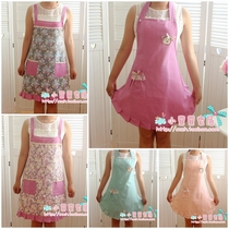 Korean cute apron fashion work princess apron sweet cute kitchen home lined waterproof apron