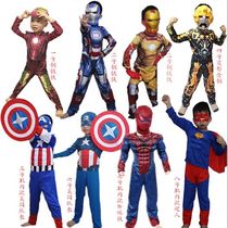 Halloween childrens performance costume hero styling clothing Iron Man Transformers Captain America Muscle Spider-Man