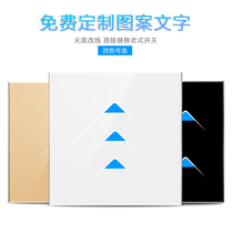 Smart Switch 86 Type Light Touch Three Open Single Control Smart Home Home Touch Switch Panel Free Text Customize
