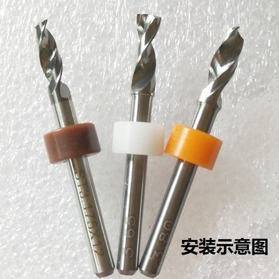 Inner rubber positioning ring custom shank color hole collar milling cutter 6mm custom 3 175 drill bit 4pcb fixed 3 rings