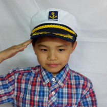 Navy style hat Mens and womens childrens sailor stage performance hat Captain uniform embroidered big cap white summer