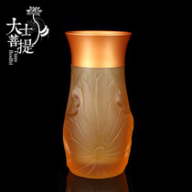 Buddha glaze vase relief lotus flower front vase vase vase net bottle insert vase Buddhist supplies for Buddha vase