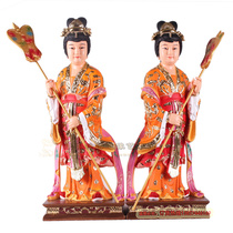 12 about 19 inches palace goddess statue Jade Emperor Queen Mother Maid Palace maid indoor home evil spirits Feng Shui ornaments