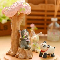 zakka exquisite home creative resin ornaments cartoon animal office living room desktop furnishings