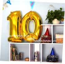 New medium golden digital birthday year-old age party Wedding room decoration 32 inch aluminum foil digital balloon