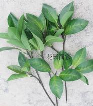 Simulation Plant Fake Leaves 3 Fork Over Glue Red Sea Lotus Leaf Sea Lian Leaf Green Plant Photography DIY Engineering Decoration Direct