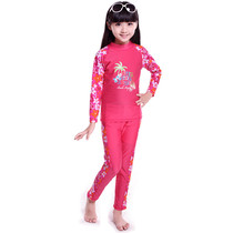 lelang split summer beach girl shade long sleeve suit childrens swimsuit surf diving suit jellyfish suit