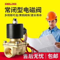 Delixi solenoid valve water valve switch 220V normally closed 2 minutes air valve water release valve 12V 4 minutes 6 minutes 2 inches 1 inch 24V