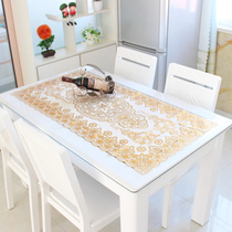Hot gilded tea table cloth European tablecloth table cloth tea table mat pvc environmental protection pad sold soft glass