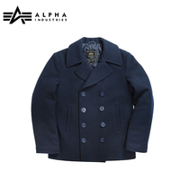 American ALPHA ALPHA double-breasted classic 740 mens woolen navy coat peacoat spot